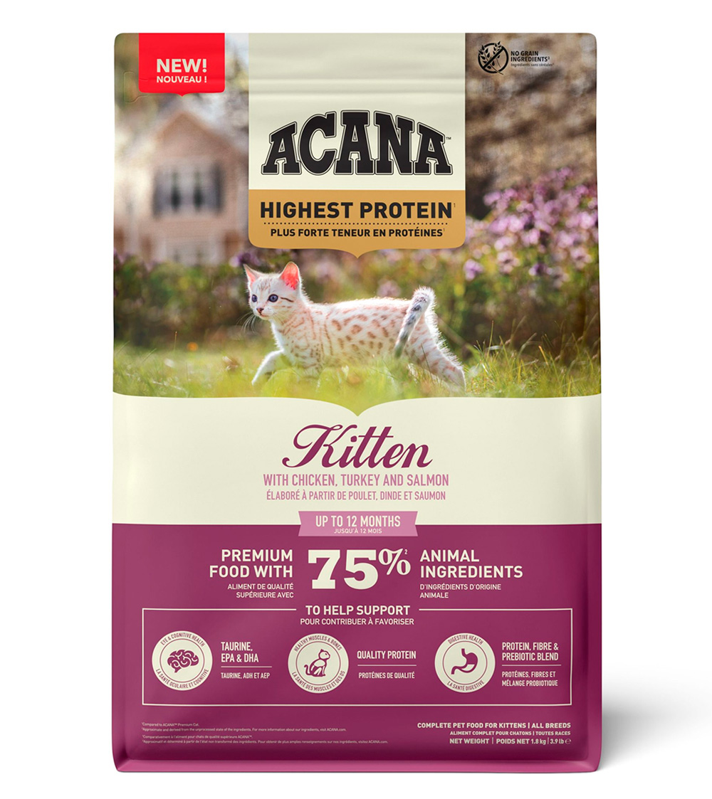 Корм беззерновой Акана Киттэн (ACANA KITTEN Highest Protein) для котят и кошек всех пород