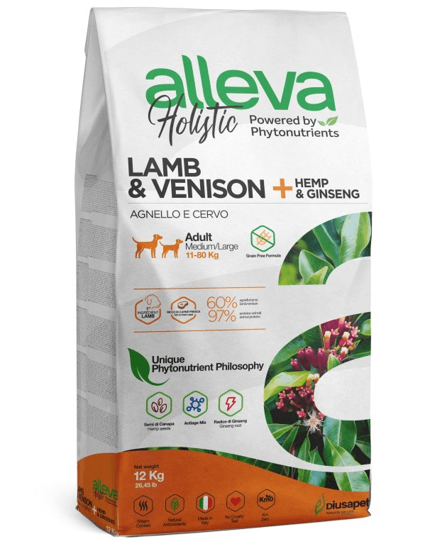Беззерновой корм Alleva Holistic Adult Medium & Maxi для взрослых собак средних и крупных пород (Ягненок и оленина)