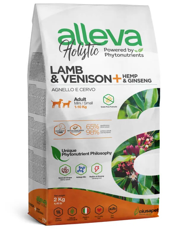 Беззерновой корм Alleva Holistic Mini для взрослых собак мелких пород (Ягненок и оленина)