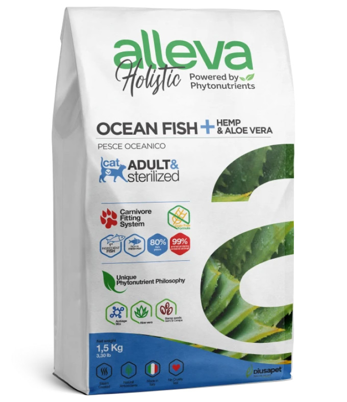 Сухой корм Alleva Holistic для взрослых кошек (Океаническоя рыба)