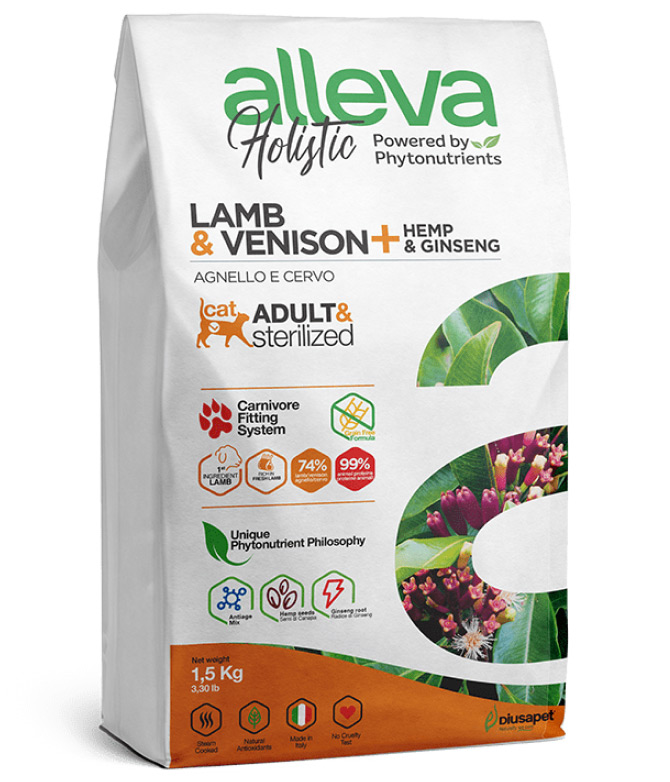 Беззерновой корм Alleva Holistic Adult Cat Lamb & Venisonдля взрослых кошек (Ягненок и оленина)
