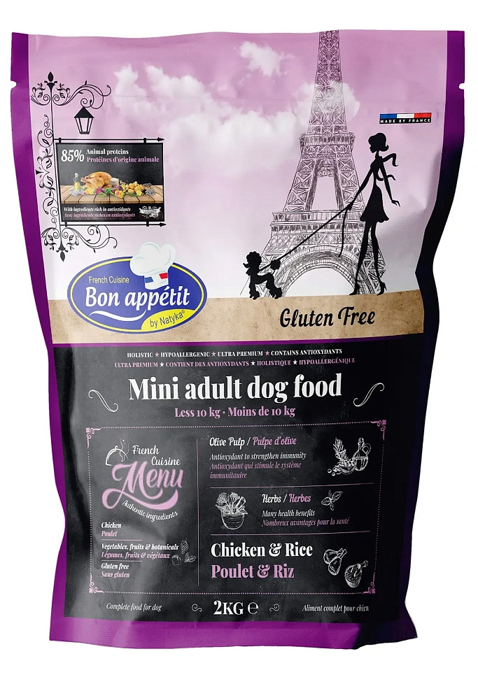 Корм Bon Appetit Adult mini chicken & rice для собак миниатюрных пород с курицей и рисом