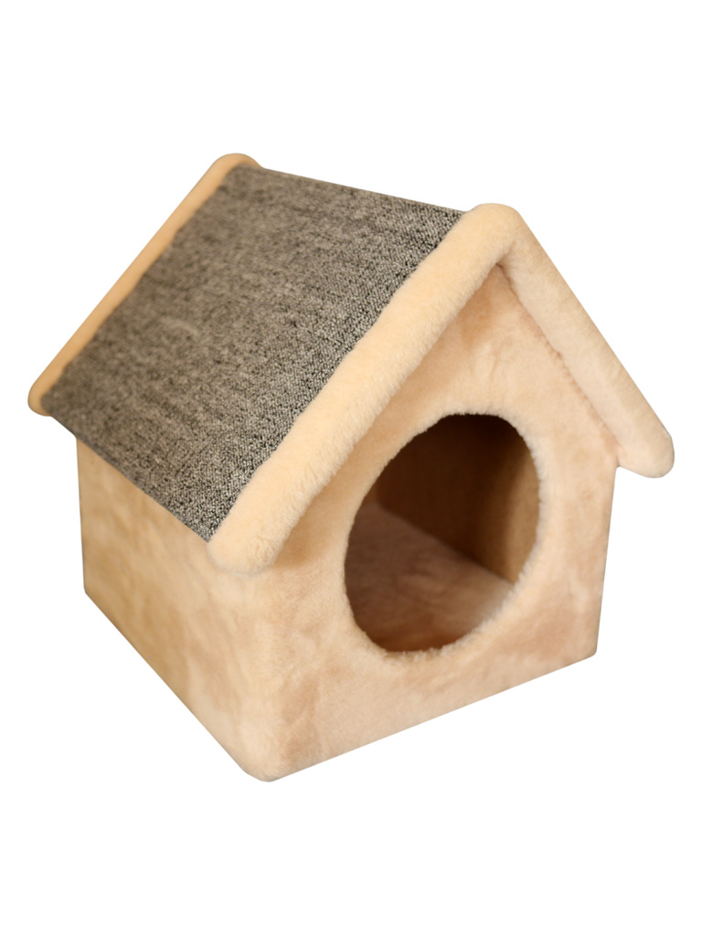 Домик Будка Cat House (мех, ковролин), 38 см