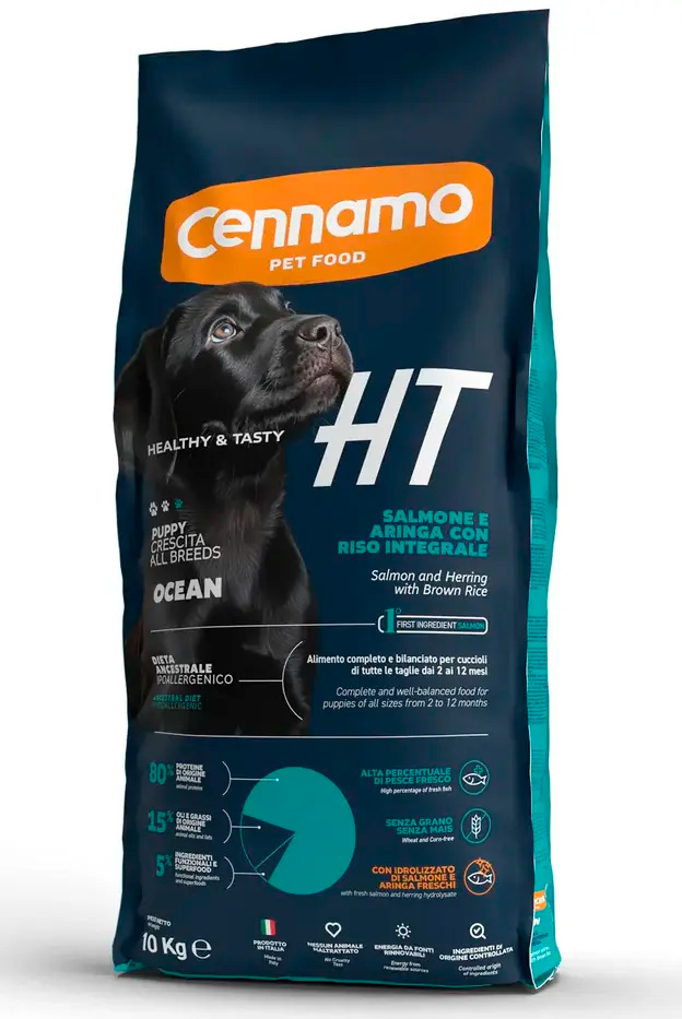 Корм Cennamo HT PUPPY All Breeds OCEAN для щенков всех пород (лосось, сельдь, бурый рис)