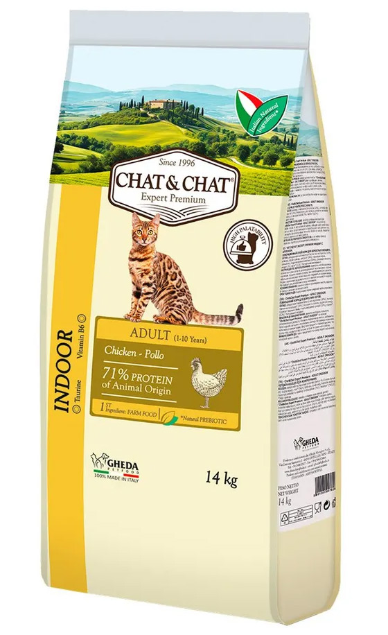 Сухой корм Chat & Chat Expert Adult Cat для взрослых кошек (Курица и горох)