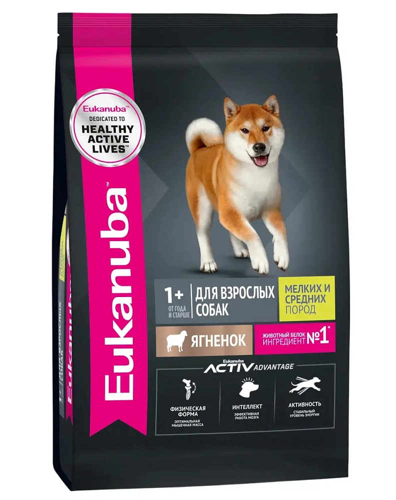 Сухой корм Eukanuba Adult Small & Medium Breed Lamb для собак собак мелких и средних пород старше 1 года  (Ягненок)