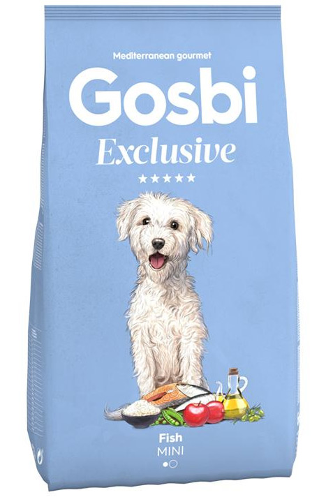 Низкозерновой корм Gosbi Exclusive Adult Fish Mini для взрослых собак мелких пород (Голубая рыба и лосось) - 7 кг