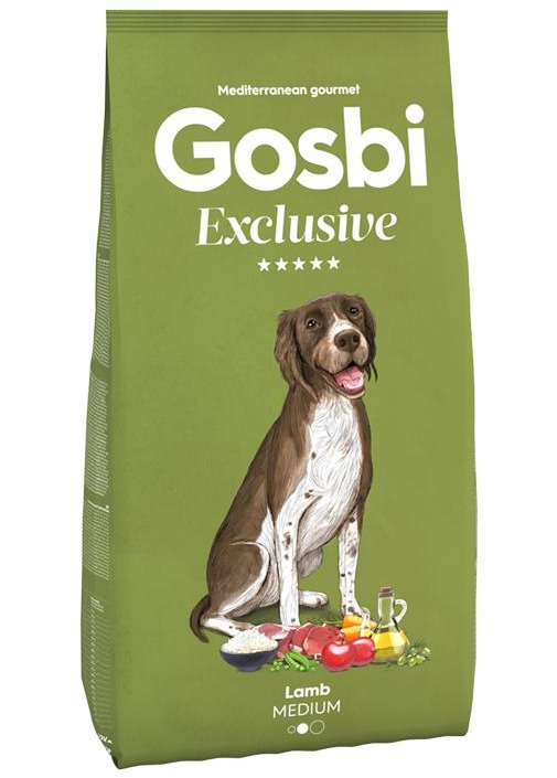 Низкозерновой корм Gosbi Exclusive Adult Medium Lamb для взрослых собак средних пород (Ягненок) - 12 кг