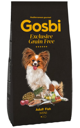 Беззерновой корм Gosbi Exclusive GF Adult Fish Mini для взрослых собак мелких пород (Голубая рыба и лосось) - 7 кг
