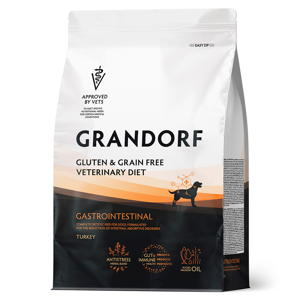 Полнорационный диетический корм GRANDORF VET Dog GASTROINTESTINAL (Грандорф Вет Дог Гастроинтестинал) для собак при острых расстройствах пищеварения (Индейка)