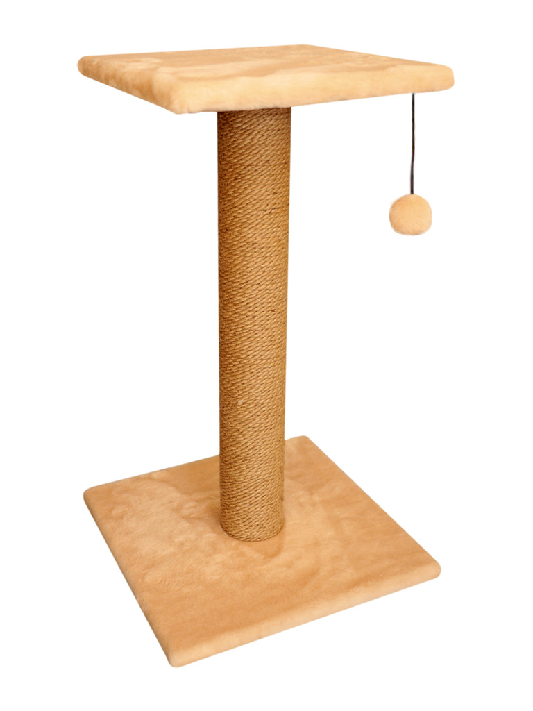 Когтеточка с полкой Cat House (мех, джут), 70 см