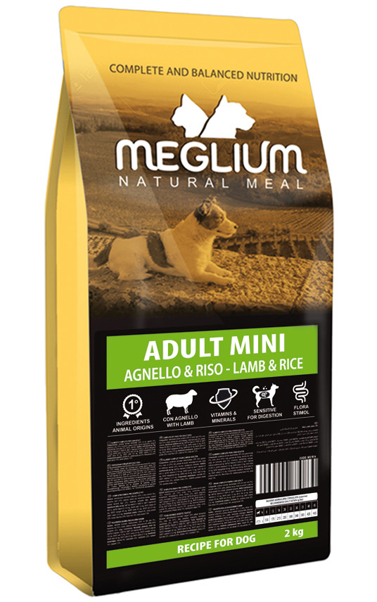 Сухой корм Меглиум Мини Сенсибл с ягненком (Meglium Mini Sensible Lamb & Rice 25/13) для взрослых собак мелких пород с чувствительным пищеварением
