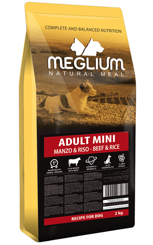 Сухой корм Меглиум Мини Сенсибл с говядиной (Meglium Mini Sensible Beef & Rice 25/13) для взрослых собак мелких пород с чувствительным пищеварением