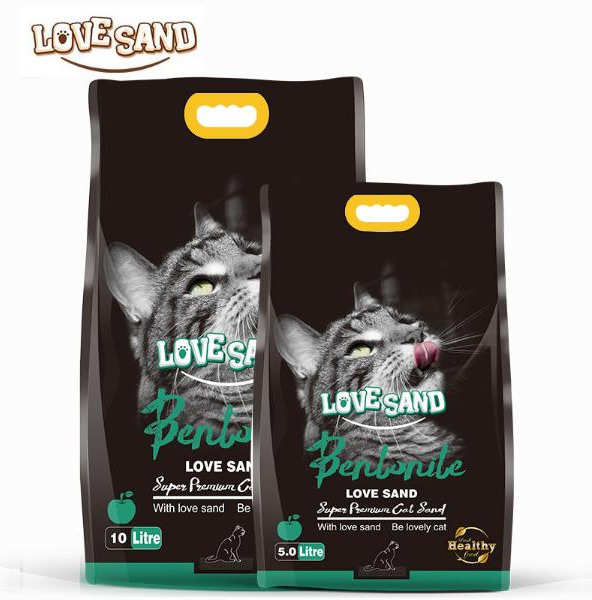 Бентонитовый комкующийся наполнитель Love Sand Apple с ароматом яблока