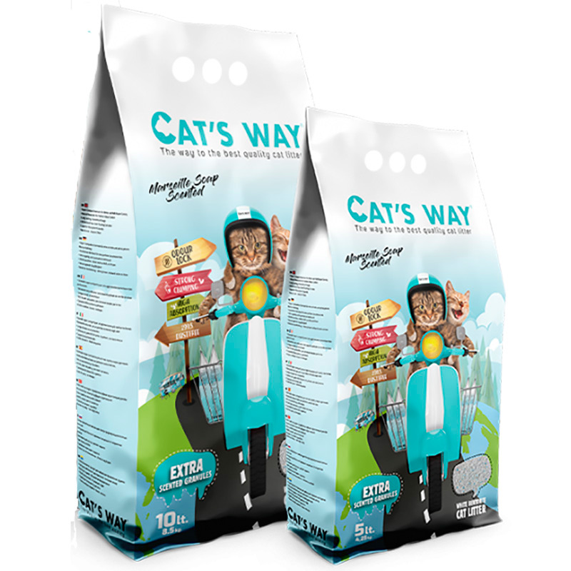 Бентонитовый комкующийся наполнитель Cat's Way Marseille Soap с ароматом марсельского бриза