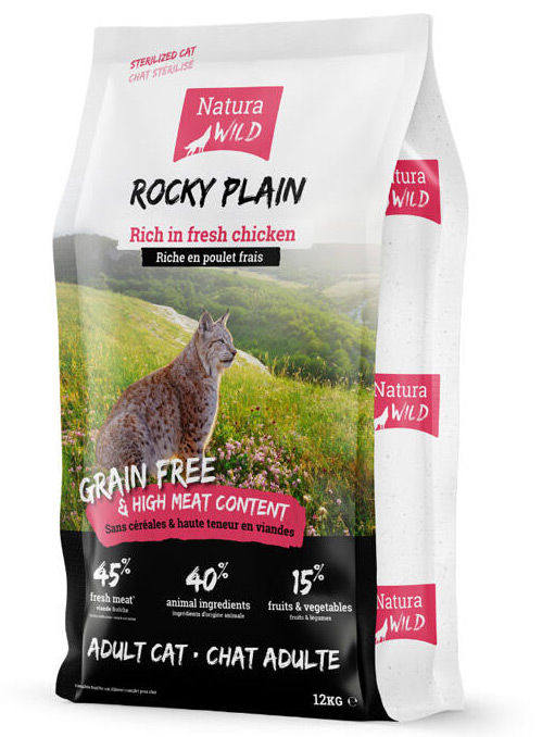 Natura Wild Rocky Plain беззерновой корм для стерилизованных кошек (курица)