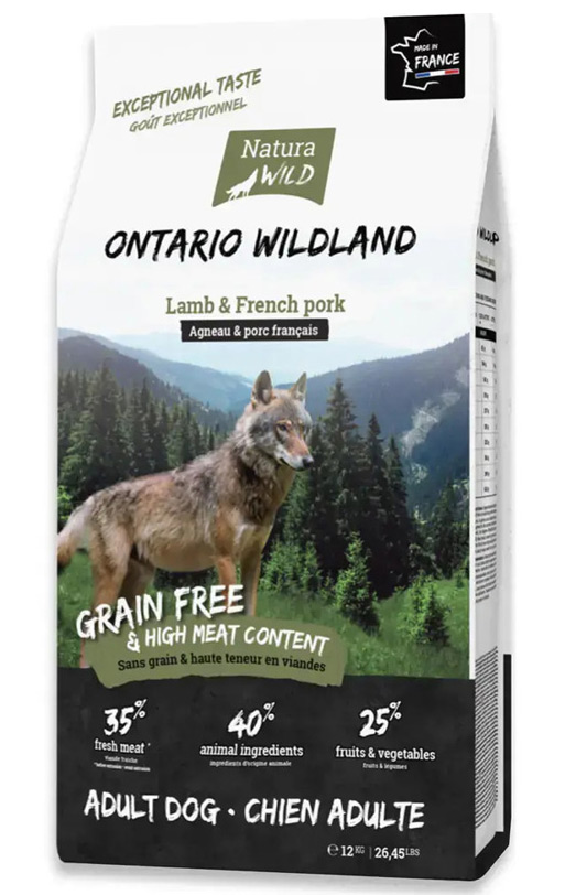 Natura Wild Ontario Wildland беззерновой корм для превередлевых собак всех пород (ягненок и французская свинина)