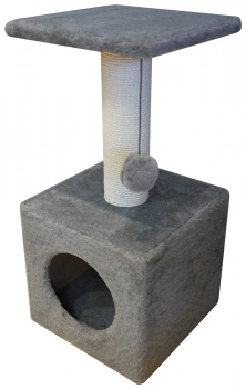 Домик Cat House с полкой с шариком на резинке (мех, хлопок), 65 см