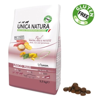 Сухой корм Unica Natura Unico Maxi для собак средних и крупных пород (Утка, рис и картофель)