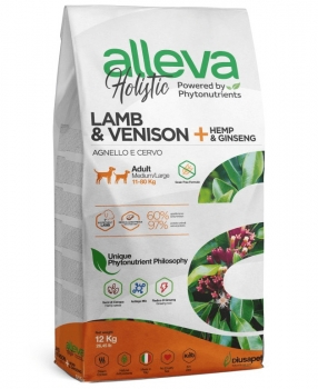 Беззерновой корм Alleva Holistic Adult Medium & Maxi для взрослых собак средних и крупных пород (Ягненок и оленина)