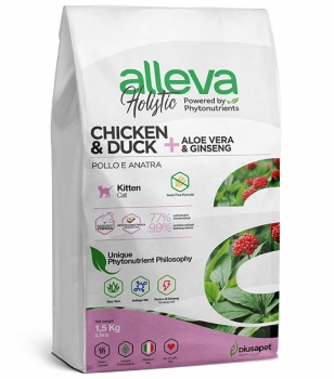 Беззерновой корм Alleva Holistic Kitten Chicken & Duck для котят, беременных и кормящих кошек (Курица и утка)