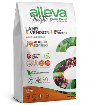 Беззерновой корм Alleva Holistic Adult Cat Lamb & Venisonдля взрослых кошек (Ягненок и оленина)