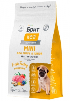 Сухой корм Брит Кеа Dog Mini Puppy & Junior Healthy Growth Monoprotein для здорового роста щенков мелких пород (Индейка)