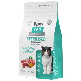 Сухой корм Брит Кеа Cat Sterilised Urinary Care для профилактики МКБ у стерилизованных кошек (Индейка и утка)