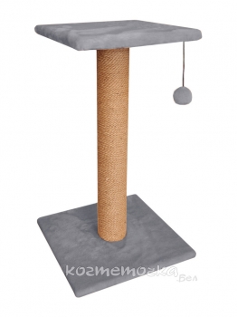 Когтеточка с полкой Cat House (мех, джут), 70 см