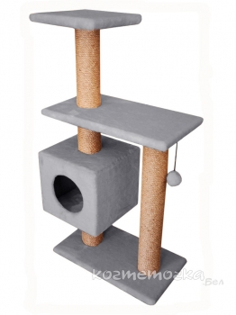 Игровой комплекс Буран для кошек Cat House (мех, джут), 106 см