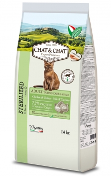 Сухой корм Chat & Chat Expert Adult Sterilized Cat для взрослых стерилизованных кошек (Птица)