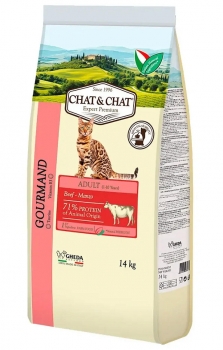 Сухой корм Chat & Chat Expert Adult Cat для взрослых кошек (Говядина и горох)