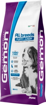 Корм Gemon Dog Puppy & Junior ALL BREEDS TUNA / RICE для щенков всех пород (тунец и рис)