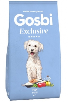 Низкозерновой корм Gosbi Exclusive Adult Fish Mini для взрослых собак мелких пород (Голубая рыба и лосось) - 7 кг