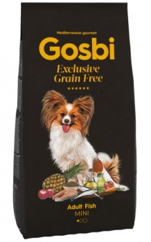 Беззерновой корм Gosbi Exclusive GF Adult Fish Mini для взрослых собак мелких пород (Голубая рыба и лосось) - 7 кг