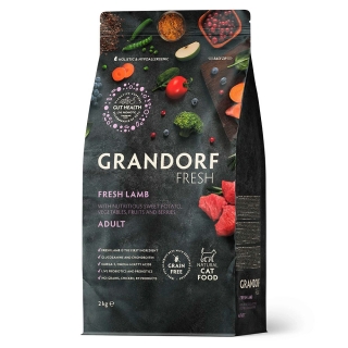 Беззерновой гипоаллергенный корм GRANDORF CAT Fresh Lamb & Sweet Potato ADULT для взрослых кошек (ягненок и батат)