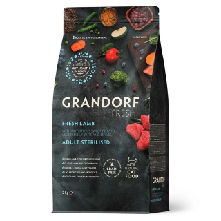 Беззерновой гипоаллергенный корм GRANDORF CAT Fresh Lamb & Sweet Potato Adult STERILISED для взрослых стерилизованных кошек (ягненок и батат)