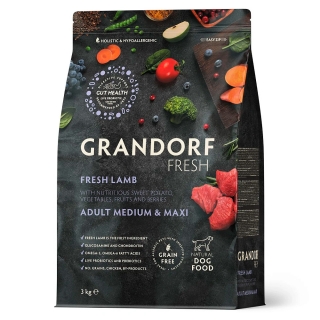 Беззерновой гипоаллергенный корм GRANDORF DOG Fresh Lamb & Sweet Potato Adult MEDIUM & MAXI BREEDS для собак средних и крупных пород (ягненок и батат)