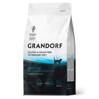 Полнорационный диетический корм GRANDORF VET Cat DERMATOSIS (Грандорф Вет Кэт Дерматозис) для кошек при дерматозах (Лосось)