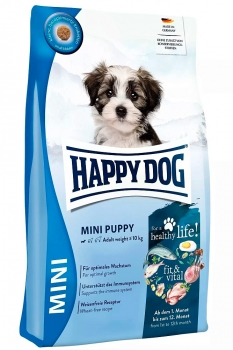 Сухой корм для щенков мелких пород с 1-го месяца жизни Happy Dog Mini Puppy Fit & Vital