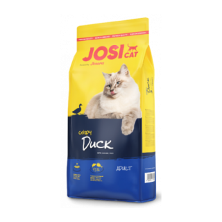 Полнорационный корм Йозера утка с рыбой для взрослых кошек JosiCat Crispy Duck (Adult 27/9), 18 кг.