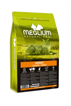 Корм Меглиум для взрослых кошек с курицей и индейкой (Meglium Cat Adult Chicken & Turkey)