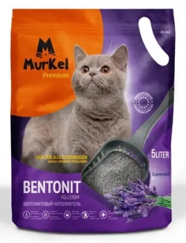 Бентонитовый комкующийся наполнитель Murkel Lavander с ароматом лаванды