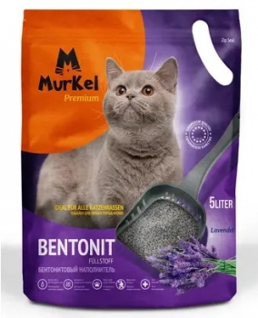 Бентонитовый комкующийся наполнитель Murkel Lavender с ароматом лаванды