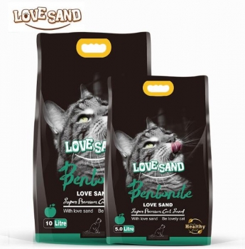 Бентонитовый комкующийся наполнитель Love Sand Apple с ароматом яблока