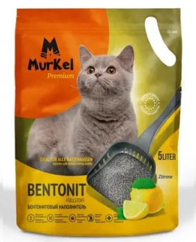 Бентонитовый комкующийся наполнитель Murkel Lemon с ароматом лимона