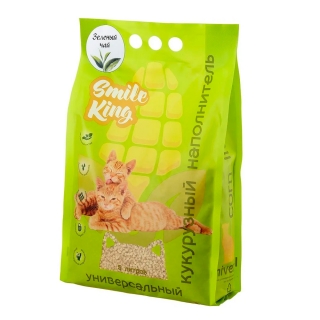 Универсальный кукурузный наполнитель "Smile King" (Зеленый чай)