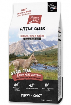 Natura Wild Little Creek беззерновой корм для щенков всех пород (лосось, тунец и индейка)