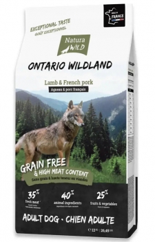 Natura Wild Ontario Wildland беззерновой корм для превередлевых собак всех пород (ягненок и французская свинина)