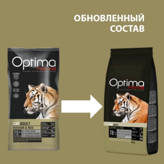 Сухой корм Оптиманова Эдалт для взрослых кошек Optimanova Cat Adult Chichen & Rice (курица и рис)